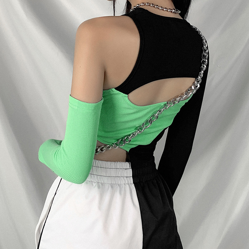 DUNEA Áo Thun Tay Dài Lệch Vai Thời Trang Cho Nữ