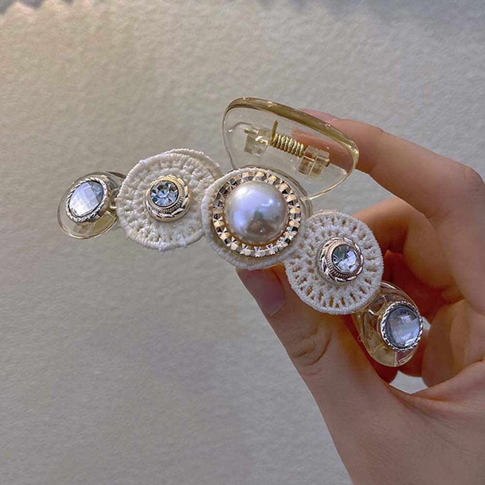 Kẹp Tóc Càng Cua Đính Ngọc Trai Giả Thời Trang Cho Nữ