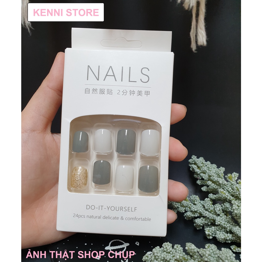 Bộ 24 móng tay giả dễ thương tiện lợi  SẴN KEO DÁN