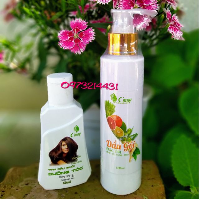 Combo dầu gội thảo dược và tinh dầu bưởi dưỡng tóc hàng ngày giúp trị gàu, giảm rụng tóc, kích thích mọc tóc