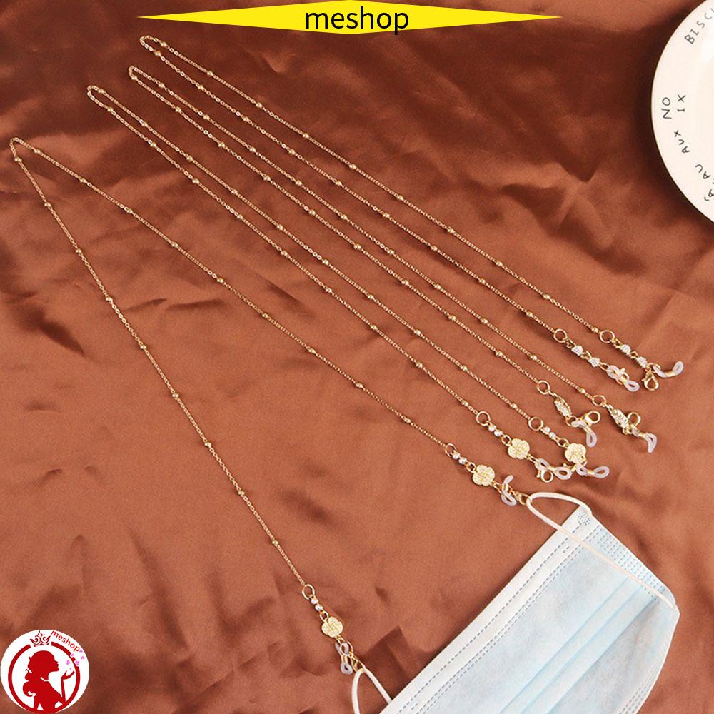 Dây đeo mắt kính đọc sách chống thất lạc bằng kim loại đính ngọc trai thiết kế thời trang cho nữ