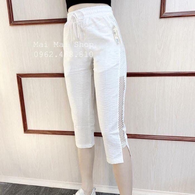 Quần Lửng Đũi Phối Lưới