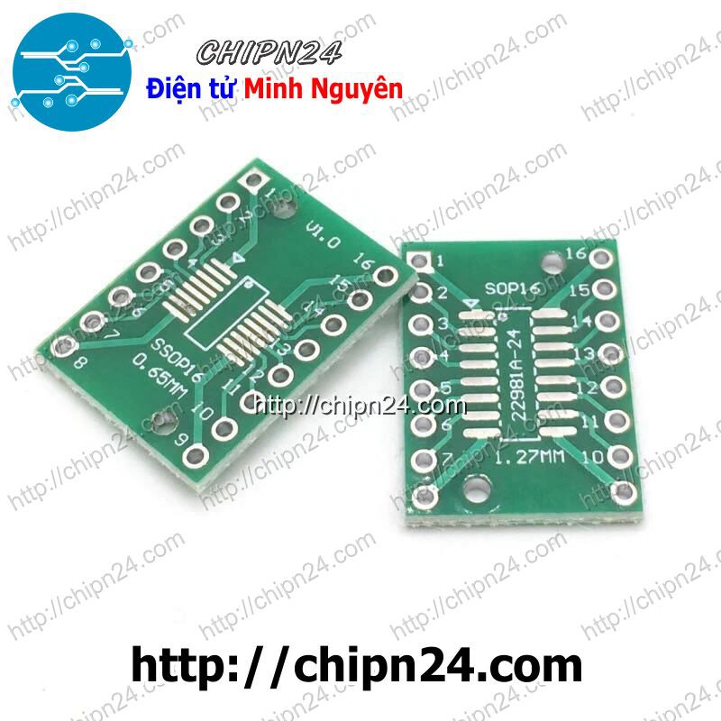 [2 CÁI] Đế chuyển SOP16 SSOP16 TSSOP16 sang DIP16 (PCB chuyển, Mạch chuyển)