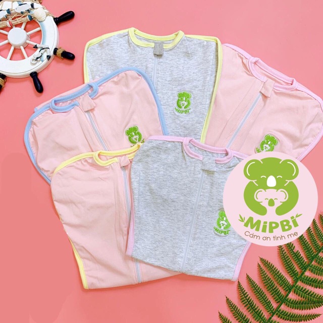 Túi ngủ cotton Mipbi size 1-2-3 cho bé từ sơ sinh hàng hãng