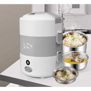 Hộp cơm điện cách thủy 3 ngăn mishio mk-182 chính hãng