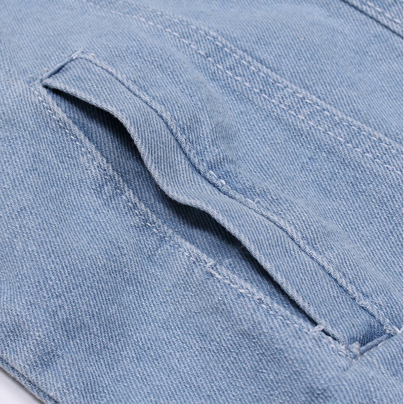 Áo Khoác Denim Màu Trơn Phối Túi Giả Thời Trang Mùa Xuân 2020 Cho Nam