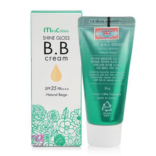 Kem BB trắng da kiểm soát dầu MiraCulous Shine Gloss Hàn Quốc 30ml - Hàng chính hãng