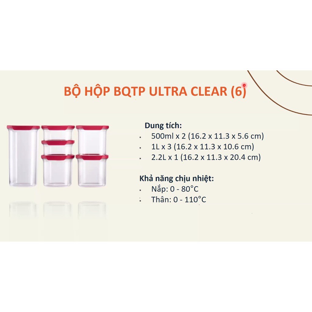 Bộ hộp Ultra Clear (6 hộp) - Tupperware