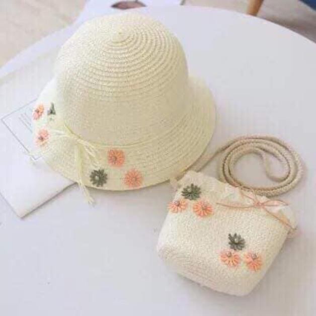 [Sẵn Hàng Giao Ngay] Bộ túi và mũ đi biển , du lịch cho bé siêu cute.!