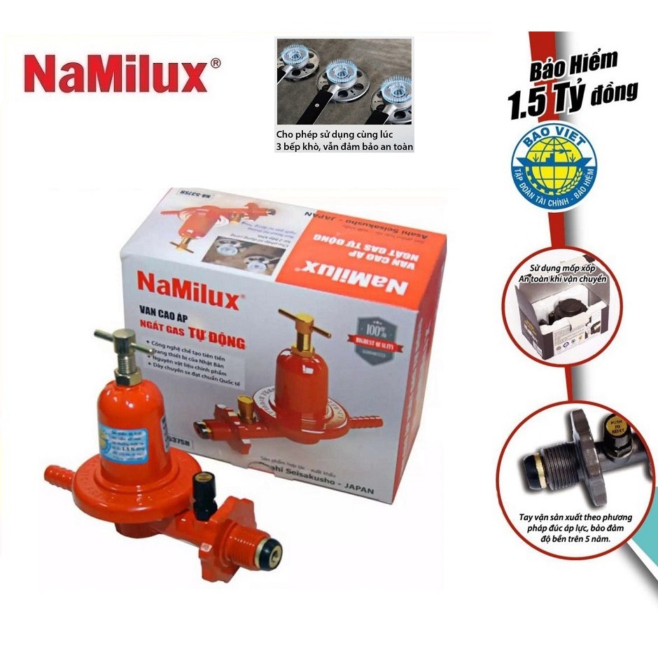 BỘ VAN CAO ÁP NGẮT GAS TỰ ĐỘNG NAMILUX NA-537SH-VN BẢO VỆ AN TOÀN ( SỬ DỤNG ĐƯỢC CHO CÙNG LÚC 3 BẾP KHÒ )