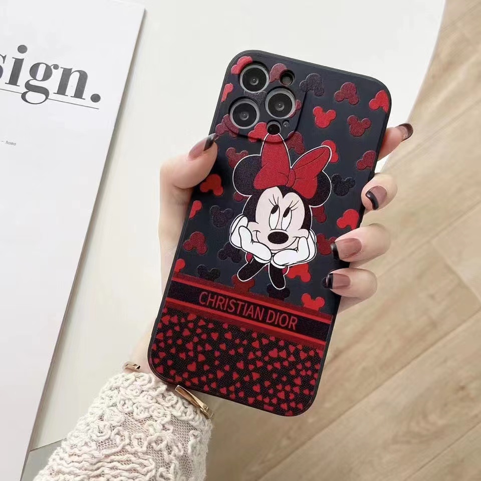 Ốp Điện Thoại silicon Dẻo Viền Vuông In Hình Mickey Sang Trọng Cho iPhone 14 13 12 11 Pro Max X Xs Xr 7 8 Plus