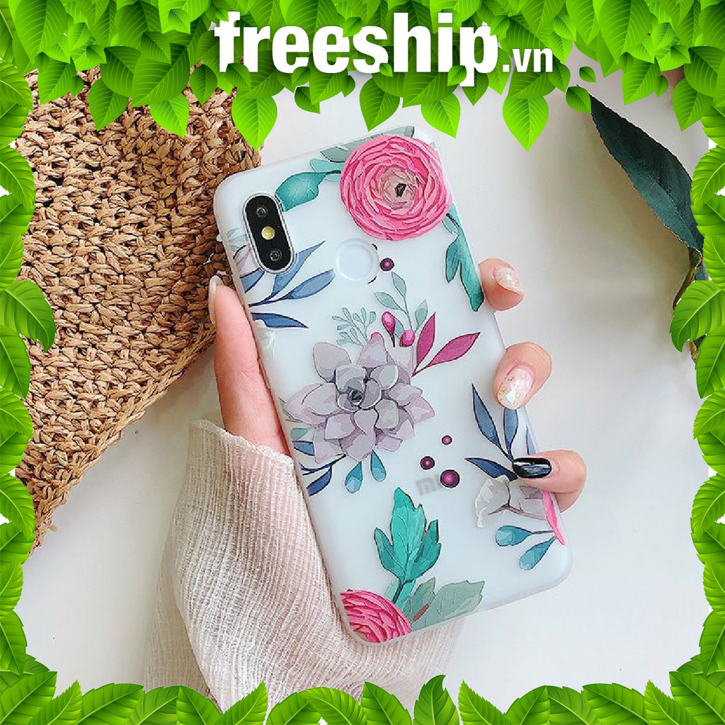 Ốp hoa 3d cho iPhone loại dẻo sillicon không độc hại cho 6 6s 7 8 Plus X XS XR XS MAX a01d