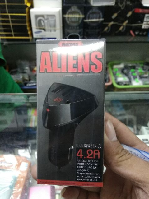 Tẩu sạc ô tô remax Aliens 4.2A chính hãng