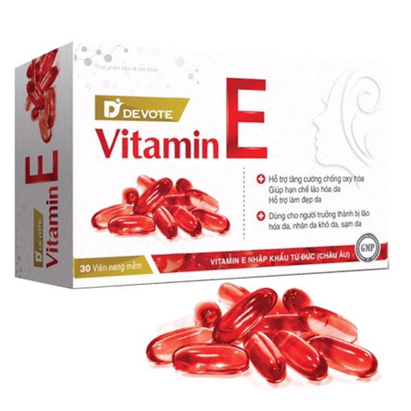 Devote Vitamin E, hỗ trợ giúp hạn chế lão hóa da, giúp làm đẹp da