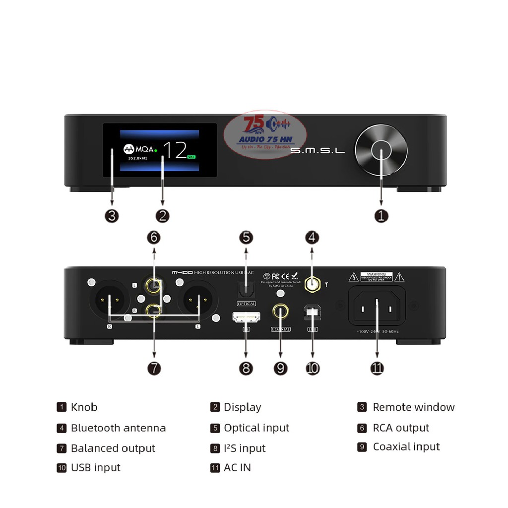 DAC Hiend SMSL M400 MQA AK4499 APTX-HD Bluetooth5.0