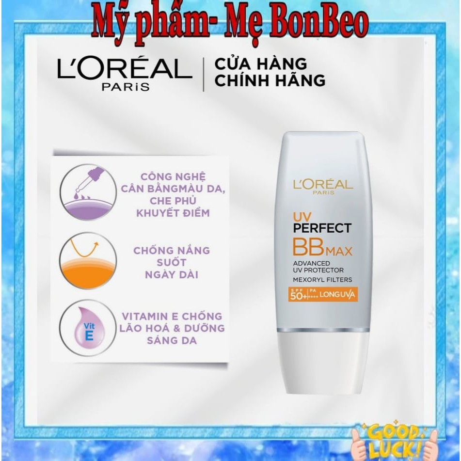 (Hsd 2023) Kem Chống Nắng Bảo Vệ Da Loreal Paris UV Perfect BB MAX SPF50+ PA++++ 30ml