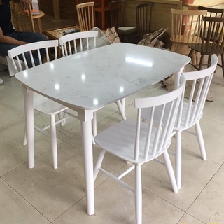  Bộ bàn ăn Song Tiện mặt đá Marble thương hiệu Hoàng Lê Mộc