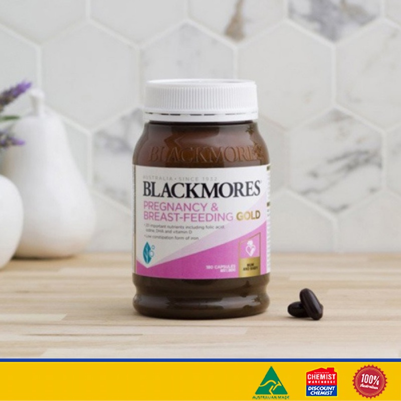 Viên uống Bổ sung Vitamin cho bà bầu và phụ nữ sau sinh Blackmores Pregnancy and Breastfeeding Gold 180 viên (SP3)