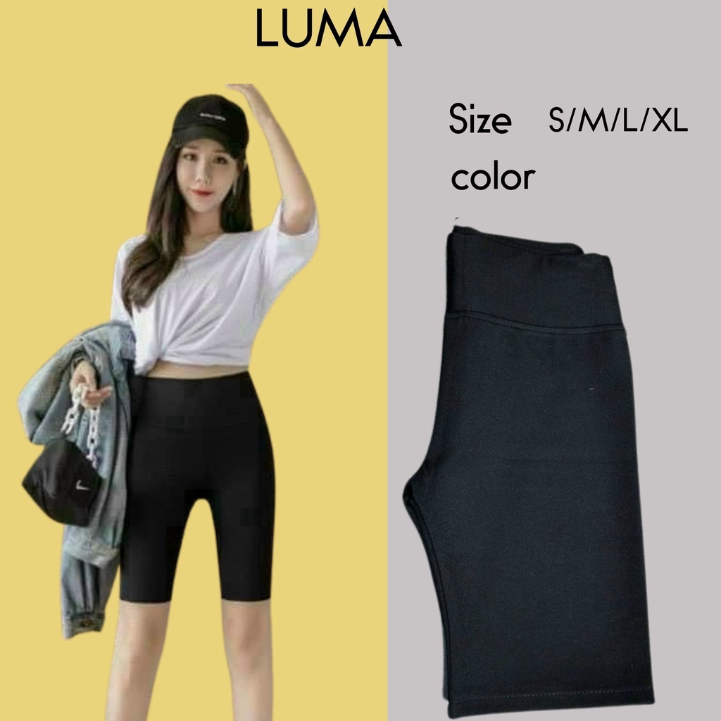 Quần legging ngố cạp cao có bigsize, Quần lửng nữ chất cotton co giãn 4 chiều thấm hút mồ hôi LUMA 160