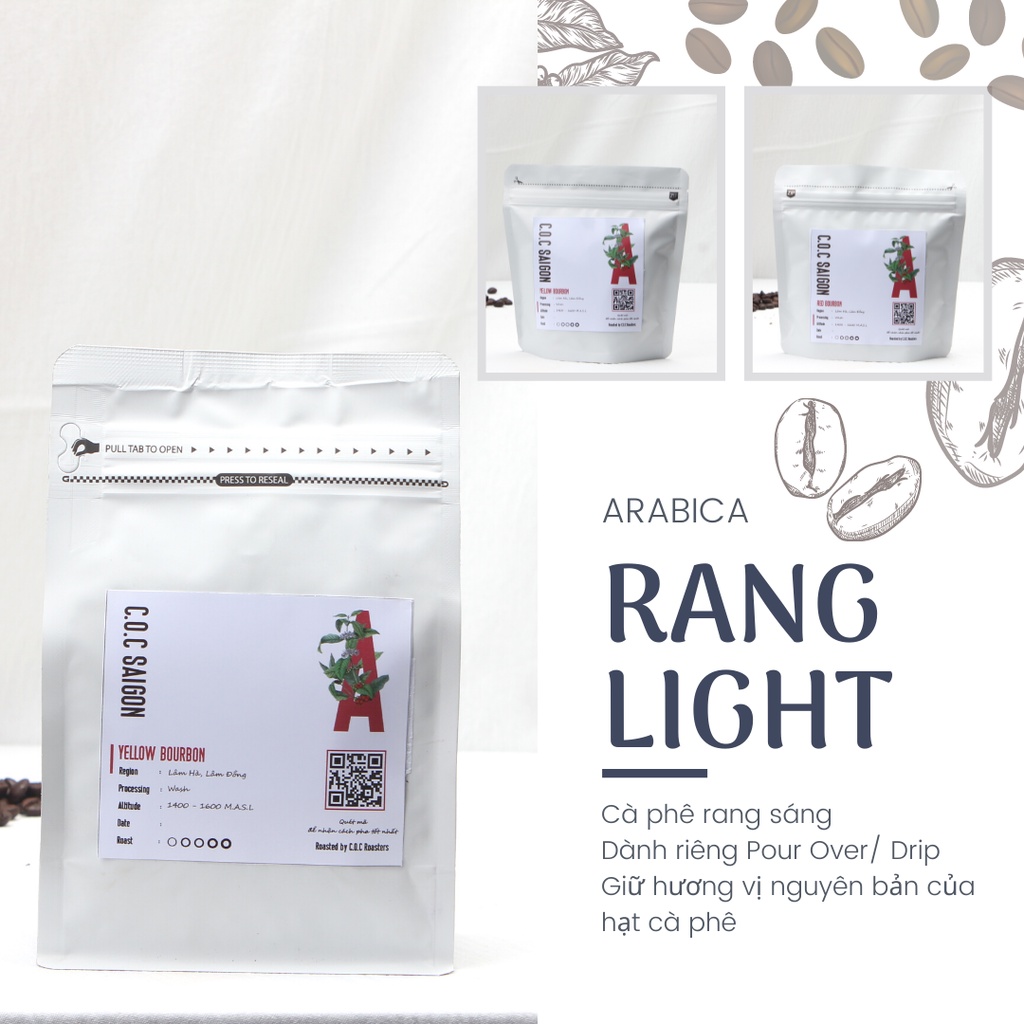 Cà phê Arabica pha pour rang light hương vị nguyên bản  C.O.C Saigon