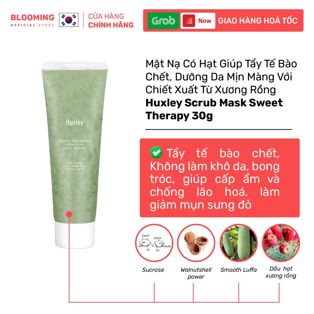 [Mã FMCGMALL -8% đơn 250K] Tẩy da chết Huxley Scrub Mask Therapy 30g