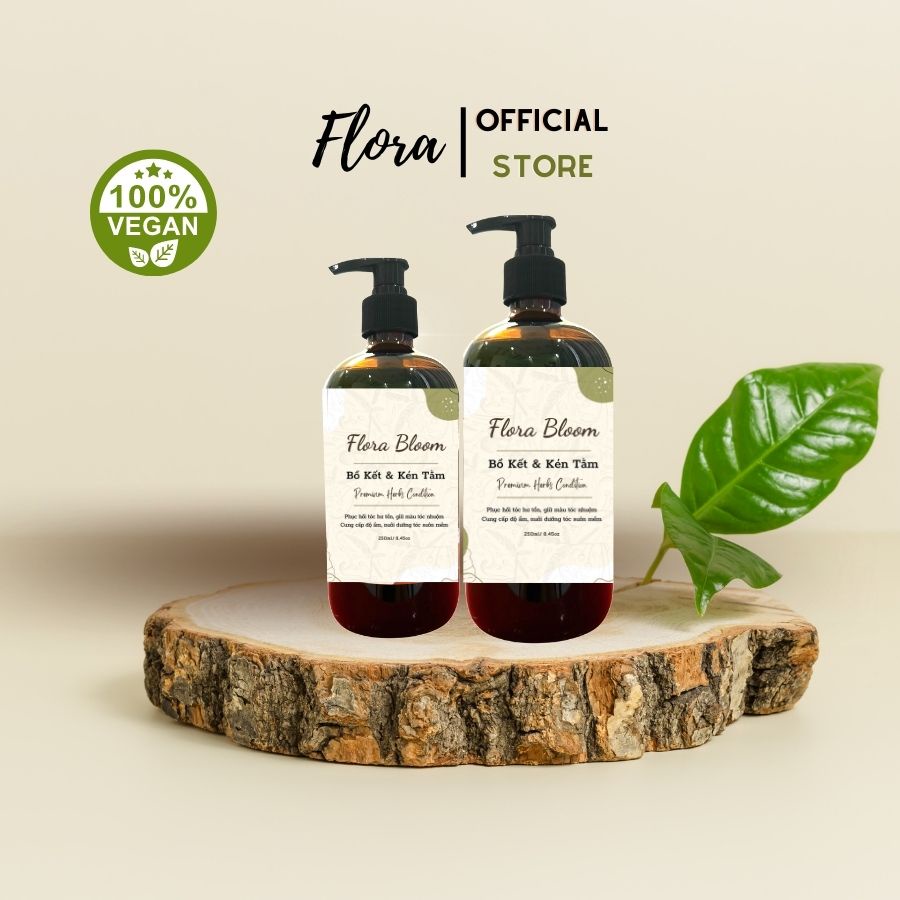 Kem ủ xả dưỡng tóc tự nhiên Flora không silicone giúp nuôi dưỡng tóc mượt giảm khô rối giữ màu tóc nhuộm