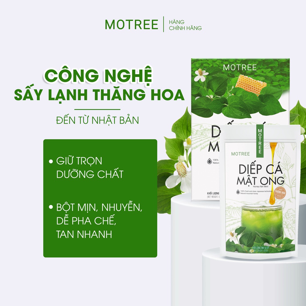 [Mã BMBAU50 giảm 7% đơn 99K] Bột diếp cá mật ong MOTREE sấy thăng hoa công nghệ Nhật Bản hộp 54gr