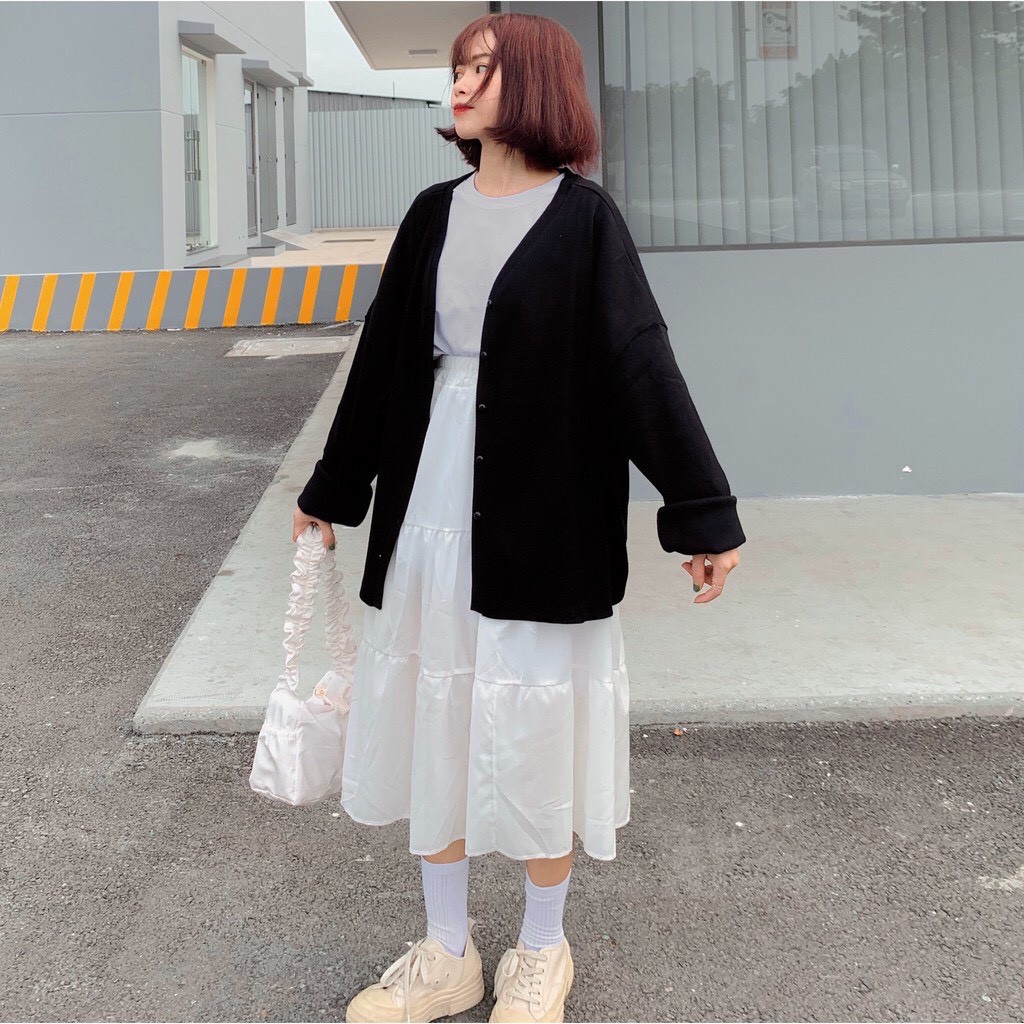 Áo Khoác Cardigan Hàn Trơn Form Rộng Ulzzang