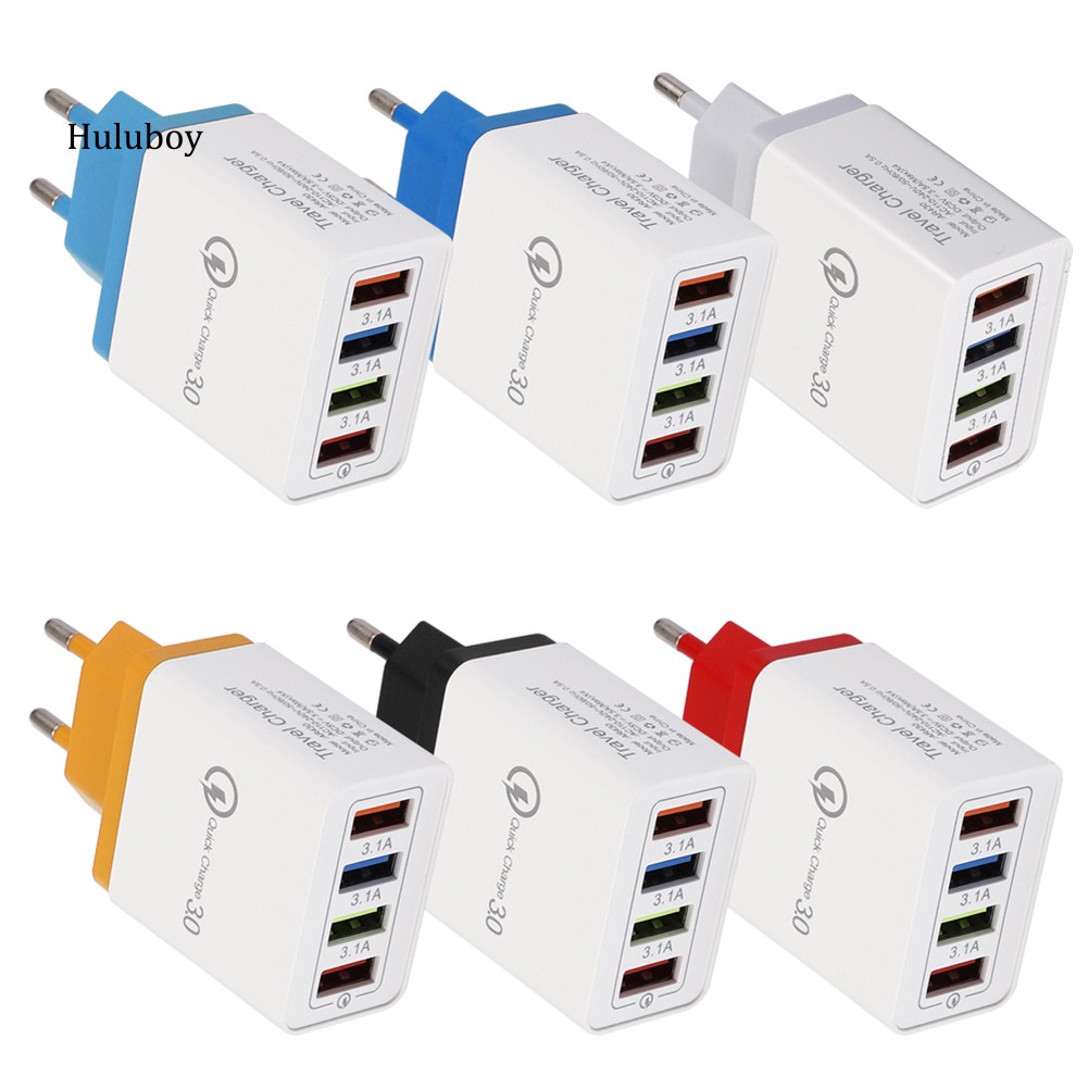 Adapter sạc nhanh 4 cổng USB kích thước nhỏ gọn cho điện thoại / máy tính bảng / MP3