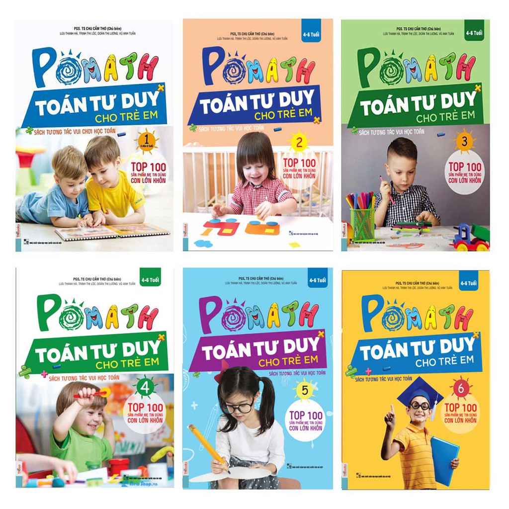 Sách Combo Trọn Bộ PoMath  - Toán Tư Duy Cho Trẻ Em 4-6 Tuổi