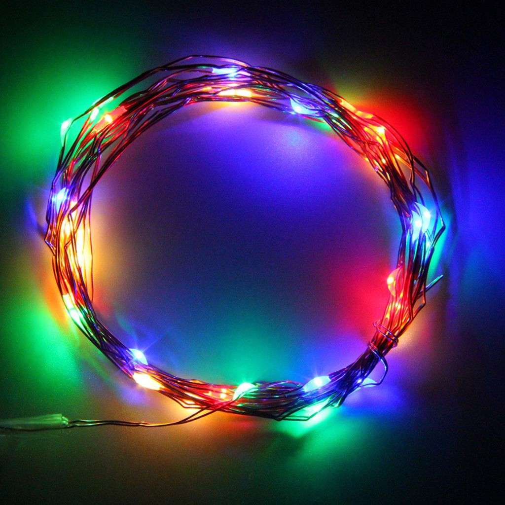 Dây đèn đom đóm, Dây đèn led Fairylight trang trí ngoài trời 3m pin AA