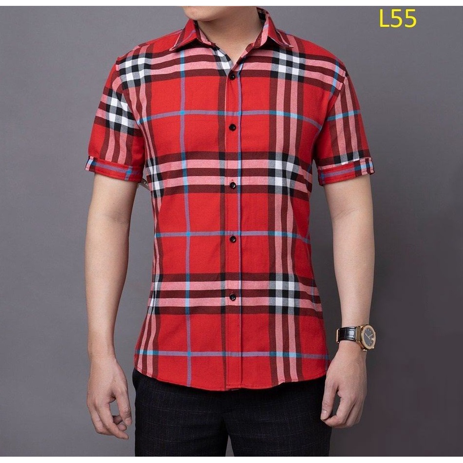 Sơ Mi Kẻ Nam - kẻ Burberry - sơ mi tay ngắn