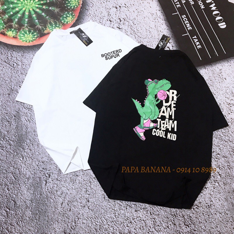 Áo thun tay lỡ Unisex form thụng khủng long, áo phông dáng rộng thời trang nam nữ