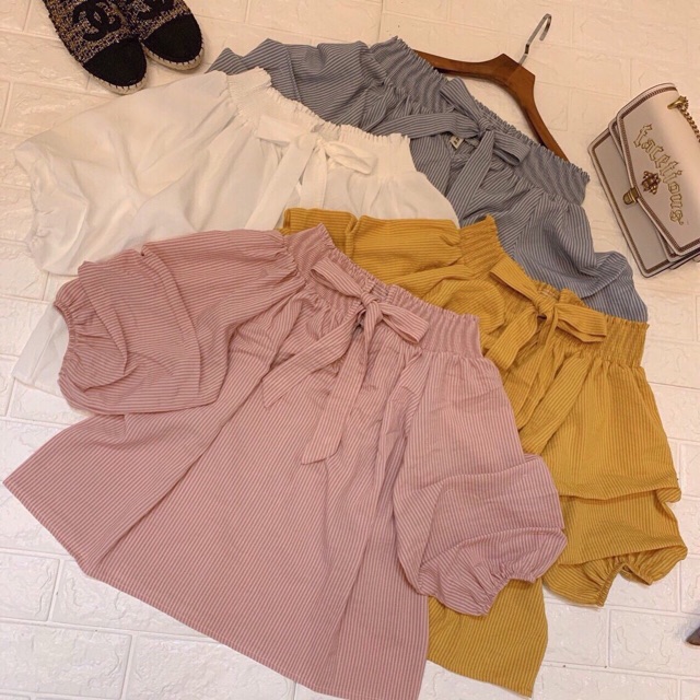 [ Hàng có sẵn]_ ÁO TRỄ VAI TAY BÈO BUỘC NƠ SAU KÈM ẢNH THẬT | BigBuy360 - bigbuy360.vn