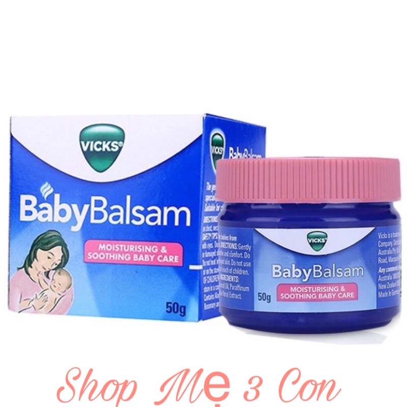 Dầu bôi ấm ngực Vicks Baby Balsam Úc 50gram