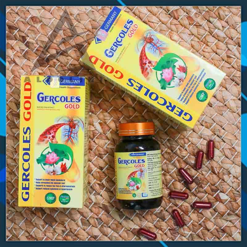 VIÊN UỐNG GERCOLES GOLD - Hạ Mỡ Máu Giảm Nguy Cơ Xơ Vữa Ổn Định Huyết Áp Ngăn Ngừa Tai Biến - CHÍNH HÃNG HỘP 30 VIÊN
