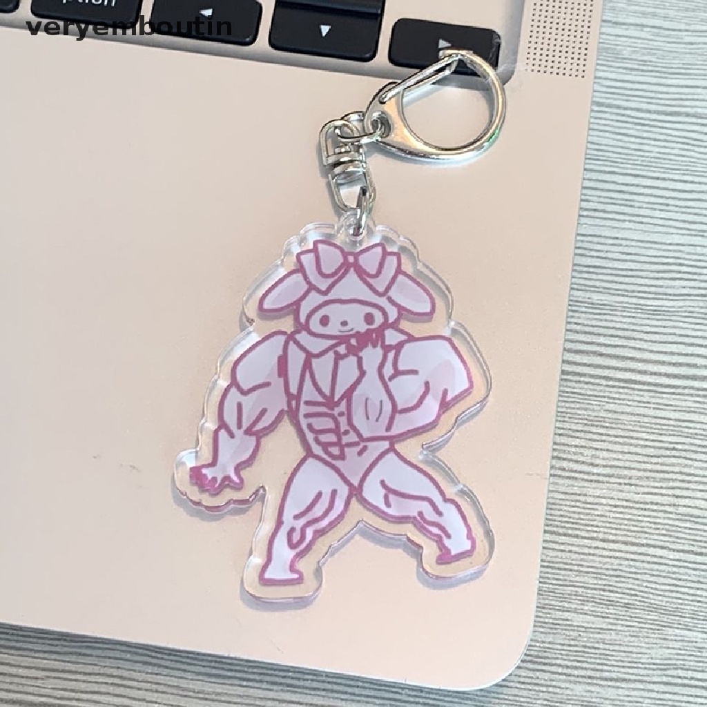 Móc khóa hình nhân vật Kuromi Mymelody Cinnamoroll cơ bắp độc đáo