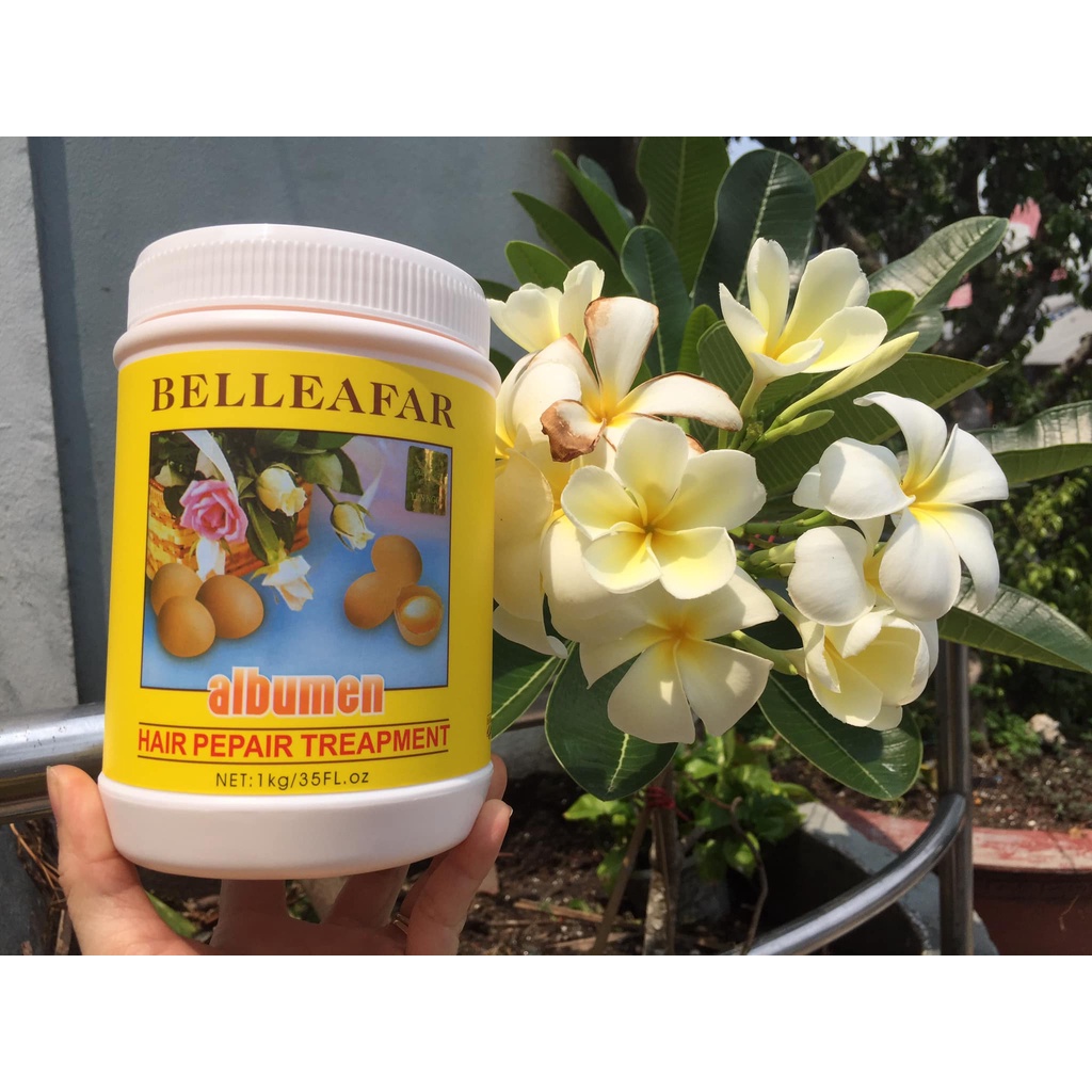 Hấp dầu trứng gà BELLEAFAR 1 kg nuôi dưỡng tóc chẻ ngọn khô xơ