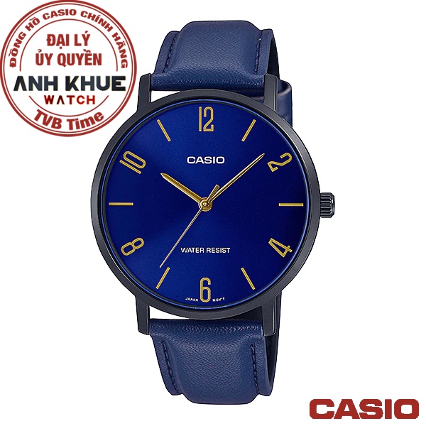 Đồng hồ nam dây da Casio Standard chính hãng Anh Khuê MTP-VT01BL-2BUDF (40mm)