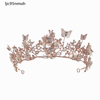 [ljc95nmuh] Bridal Crown Baroque Pearl Rhinestone Crown And Tiara Butterfly Hairband Wedding ♨HOT SELL