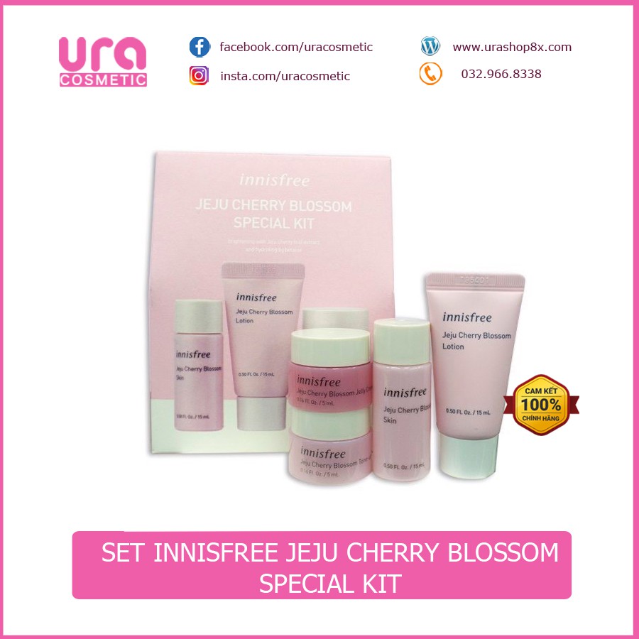 Set dưỡng trắng da Innisfree Jeju Cherry Blossom Special kit (4 items)