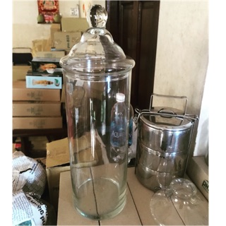 Bình thủy tinh có nắp đậy đường kính 12cm cao 50cm