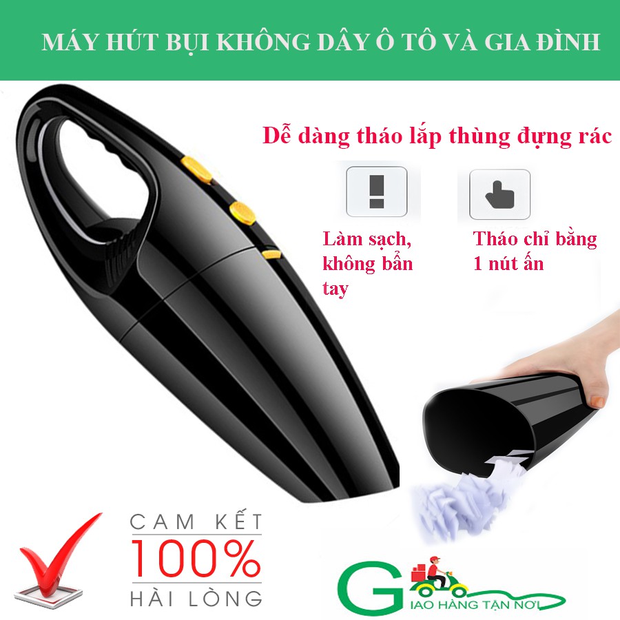 HOT Máy Hút Bụi Ô Tô, Máy Hút Bụi Cầm Tay Không Dây - Tốc Độ Nhanh, Hút Mạnh, Công Suất 120W. Bảo Hành Uy Tín. Giảm Giá