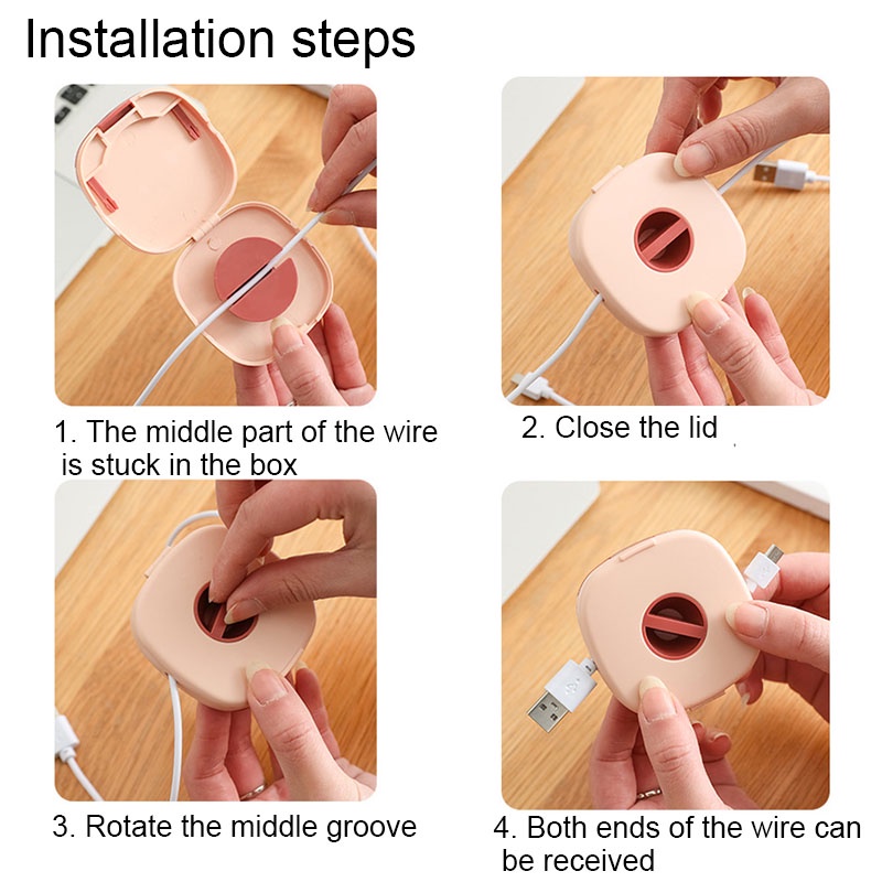 Hộp Tròn Đựng Dây Cáp Sạc Đa Năng Tiện Dụng