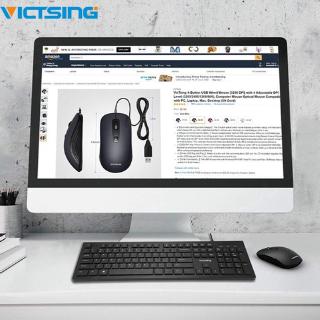 [HOT] VICTSING Upgrade Wired Computer USB Keyboard with 104 Keys Foldable Stands