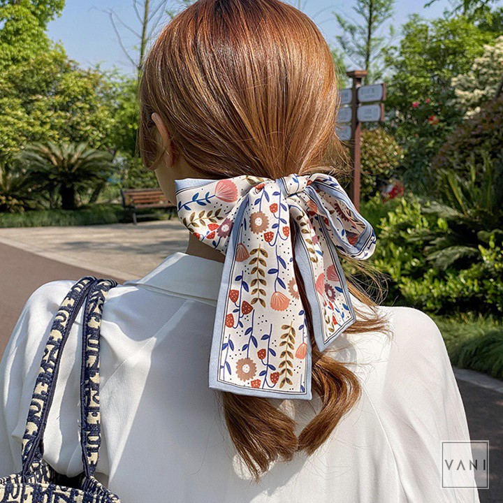 Khăn Buộc Tóc Họa Tiết Hoa Nhiều Mẫu, Khăn Thời Trang Đa Năng - Vani Store