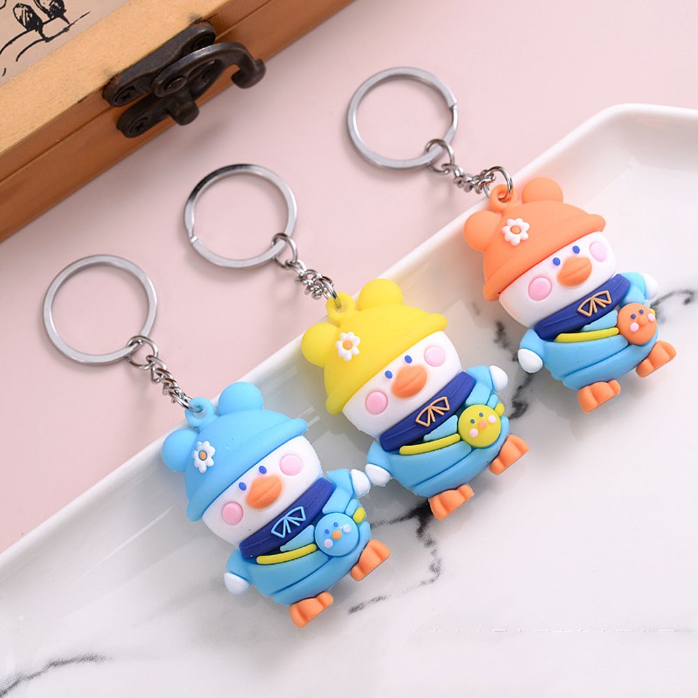 Móc khóa gắn búp bê vịt vàng dễ thương dùng làm quà tặng