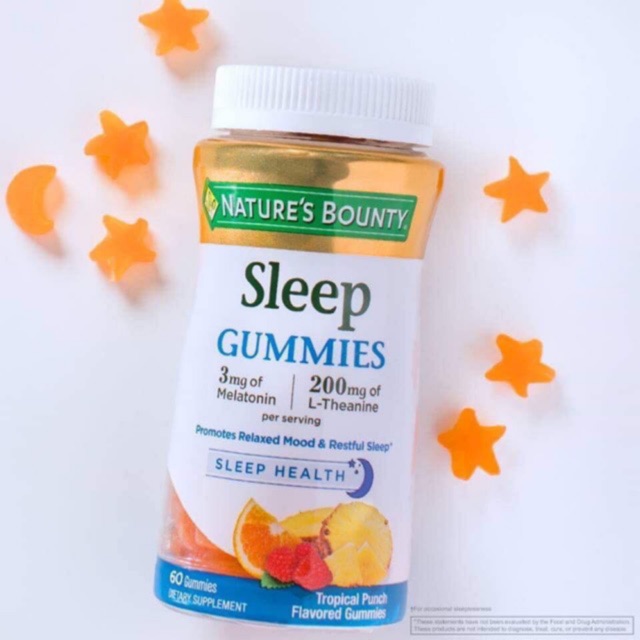 [Date 06/2022] Kẹo dẻo hỗ trợ giấc ngủ Melatonin 3mg Nature’s Bounty Melatonin vị trái cây 60 viên Mỹ