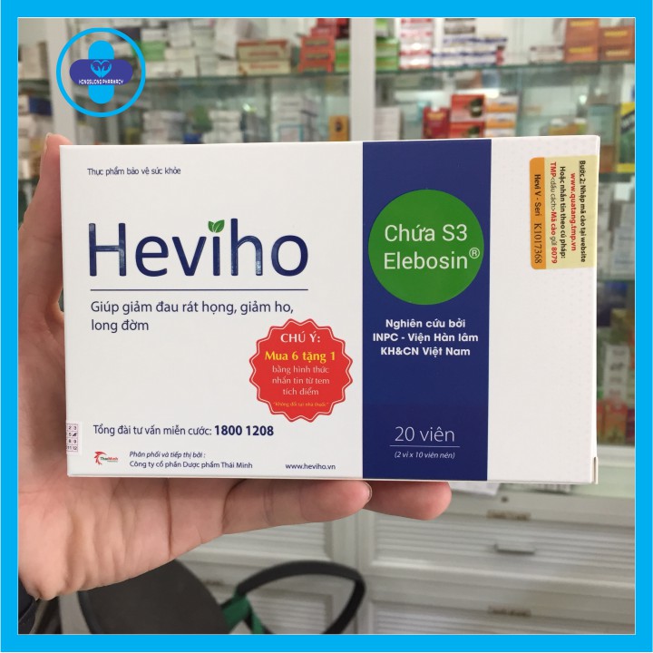 Heviho - Hỗ trợ làm ấm họng, giúp giảm ho, long đờm, hỗ trợ giảm đau rát họng do ho kéo dài