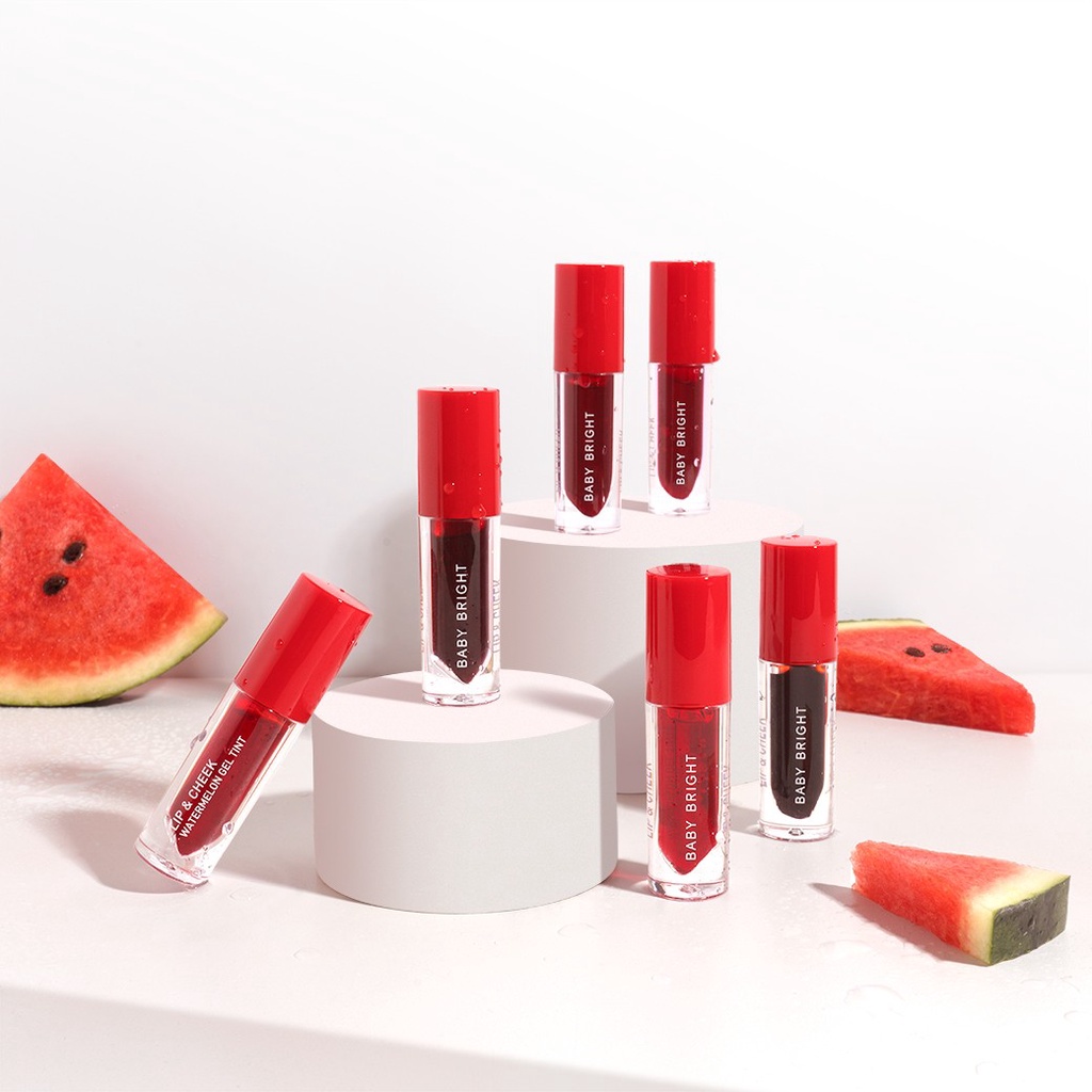 Son kem và má hồng Baby Bright Watermelon Gel Tint❤️son kem thái lan lì lâu trôi